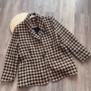 Amaryllis houndstooth blazer cream & black preppy‎ academia career workwear
